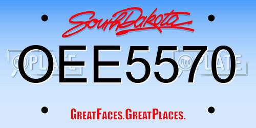 OEE5570 South Dakota License Plate