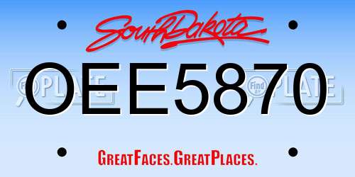 OEE5870 South Dakota License Plate