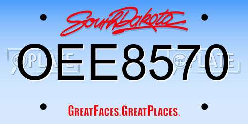 OEE8570 South Dakota License Plate