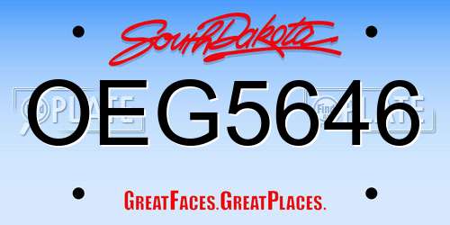 OEG5646 South Dakota License Plate