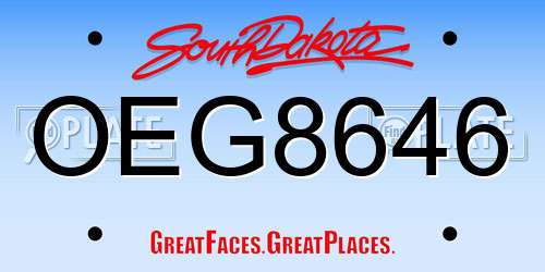 OEG8646 South Dakota License Plate