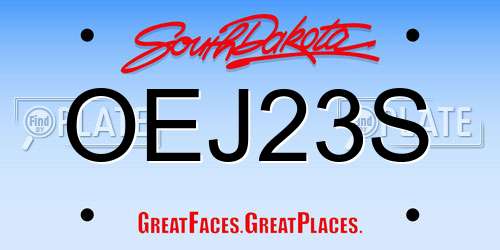 OEJ23S South Dakota License Plate