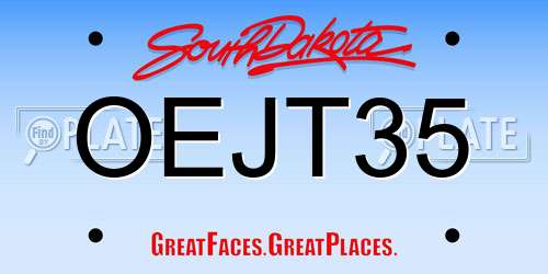 OEJT35 South Dakota License Plate