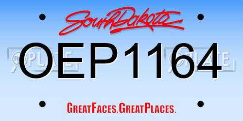 OEP1164 South Dakota License Plate