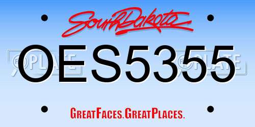 OES5355 South Dakota License Plate