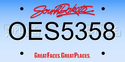 OES5358 South Dakota License Plate