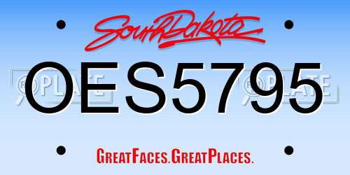 OES5795 South Dakota License Plate