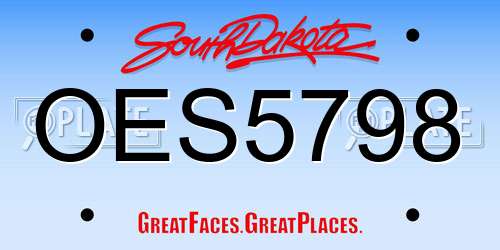 OES5798 South Dakota License Plate