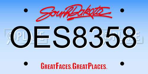 OES8358 South Dakota License Plate
