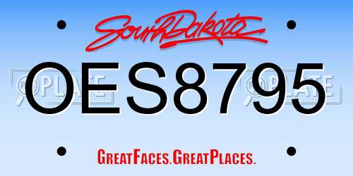 OES8795 South Dakota License Plate