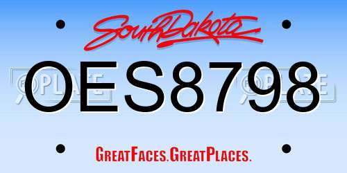 OES8798 South Dakota License Plate