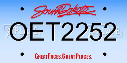 OET2252 South Dakota License Plate