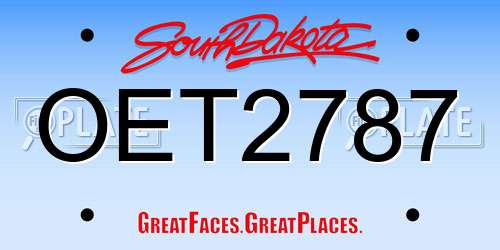 OET2787 South Dakota License Plate
