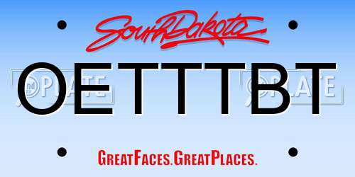 OETTTBT South Dakota License Plate