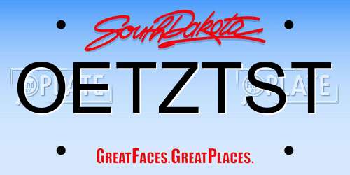 OETZTST South Dakota License Plate