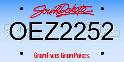 OEZ2252 South Dakota License Plate