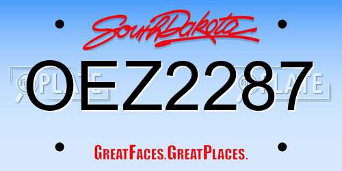 OEZ2287 South Dakota License Plate