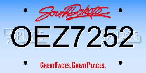 OEZ7252 South Dakota License Plate