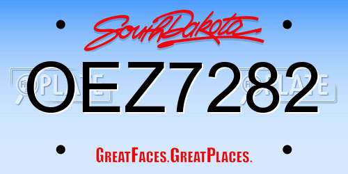 OEZ7282 South Dakota License Plate