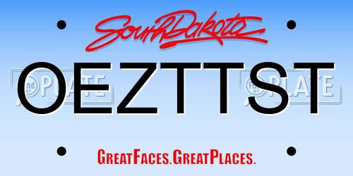 OEZTTST South Dakota License Plate