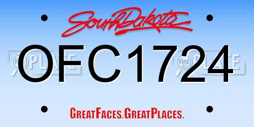 OFC1724 South Dakota License Plate