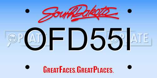 OFD55I South Dakota License Plate