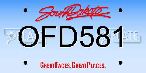 OFD581 South Dakota License Plate