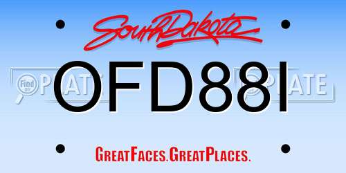 OFD88I South Dakota License Plate