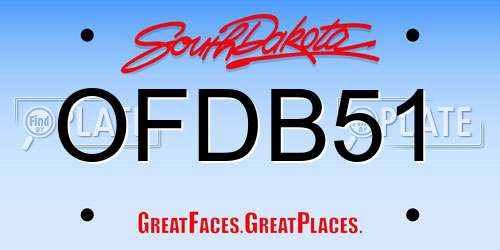 OFDB51 South Dakota License Plate