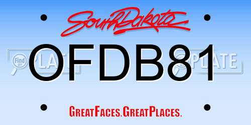 OFDB81 South Dakota License Plate