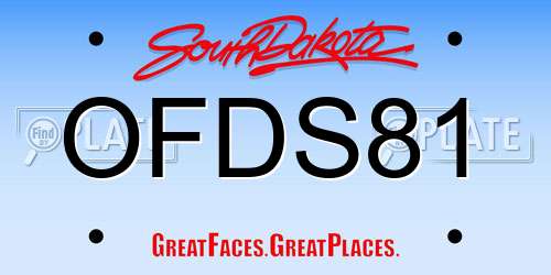 OFDS81 South Dakota License Plate