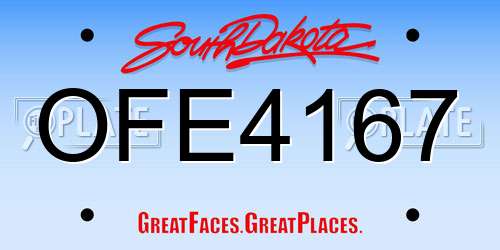 OFE4167 South Dakota License Plate
