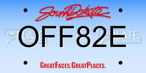 OFF82E South Dakota License Plate