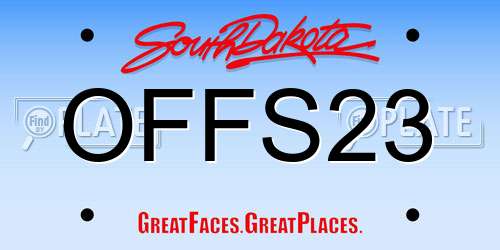OFFS23 South Dakota License Plate