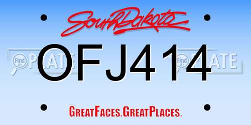 OFJ414 South Dakota License Plate