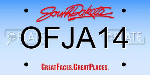 OFJA14 South Dakota License Plate