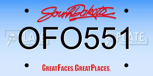 OFO551 South Dakota License Plate
