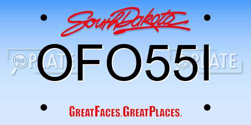 OFO55I South Dakota License Plate