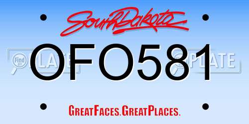 OFO581 South Dakota License Plate