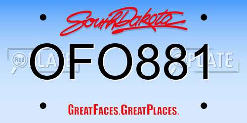 OFO881 South Dakota License Plate