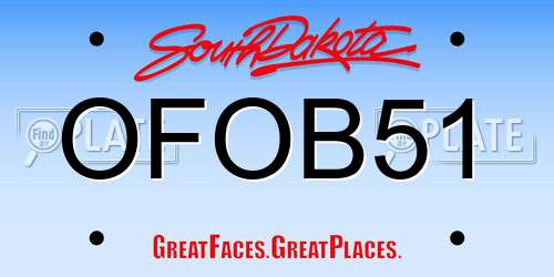 OFOB51 South Dakota License Plate