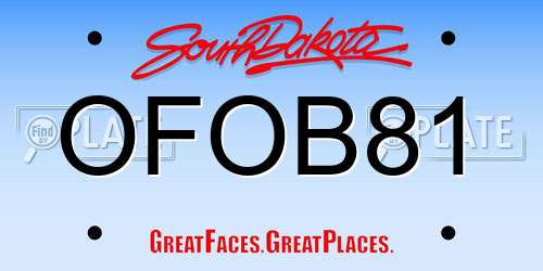 OFOB81 South Dakota License Plate