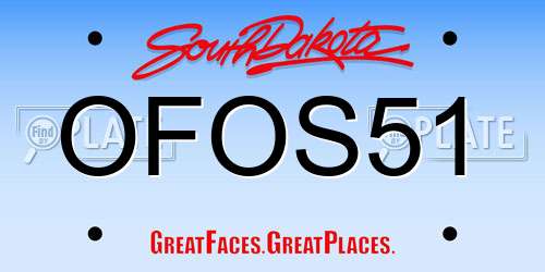 OFOS51 South Dakota License Plate
