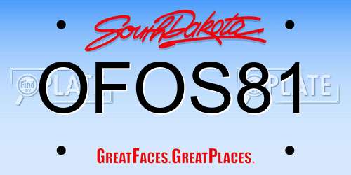 OFOS81 South Dakota License Plate