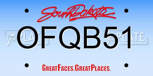 OFQB51 South Dakota License Plate