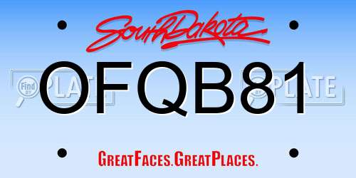 OFQB81 South Dakota License Plate