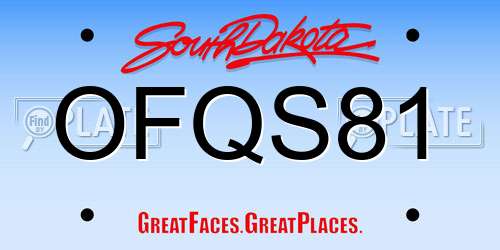 OFQS81 South Dakota License Plate
