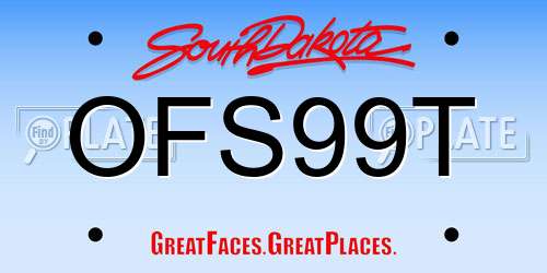 OFS99T South Dakota License Plate