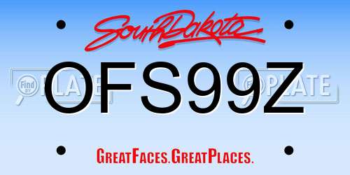 OFS99Z South Dakota License Plate