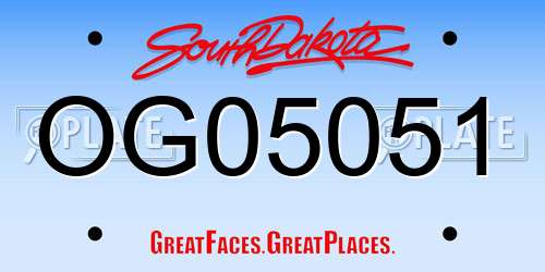 OG05051 South Dakota License Plate